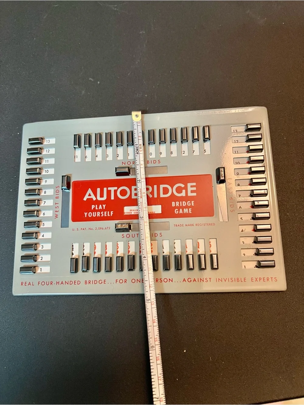 Vintage 1959 Auto Bridge Autobridge Play-Yourself Metal Card Game